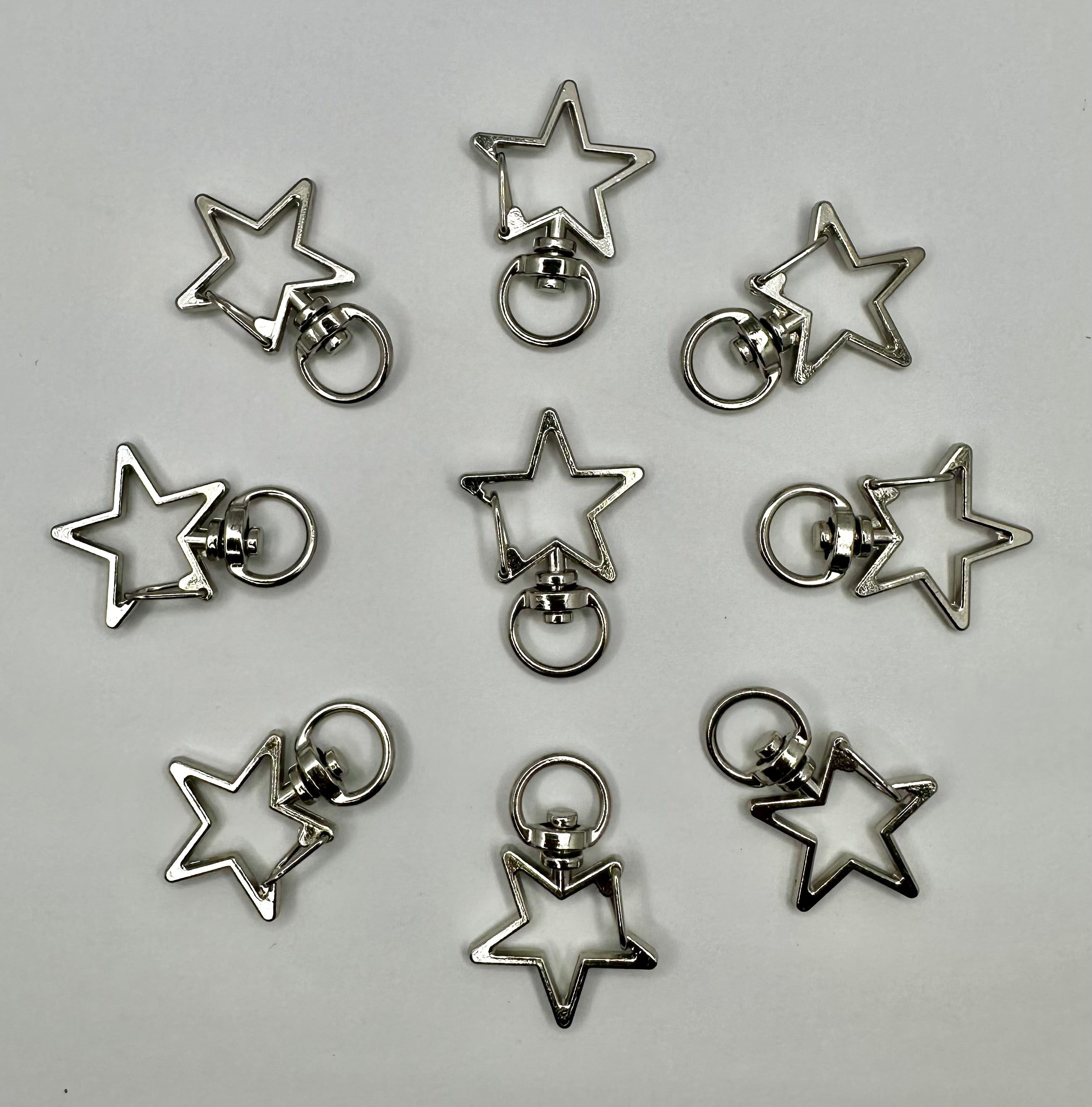 Star Metal Keyrings - 20 pcs