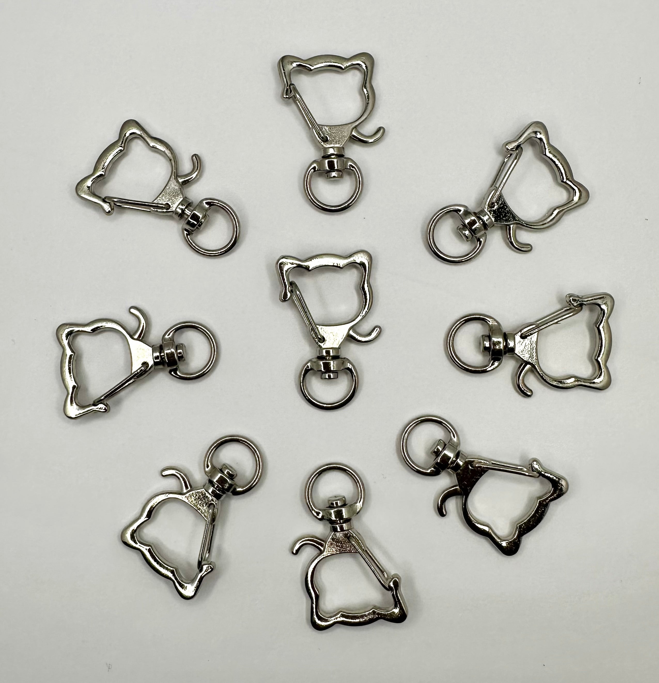 Cat Metal Keyrings - 20 pcs