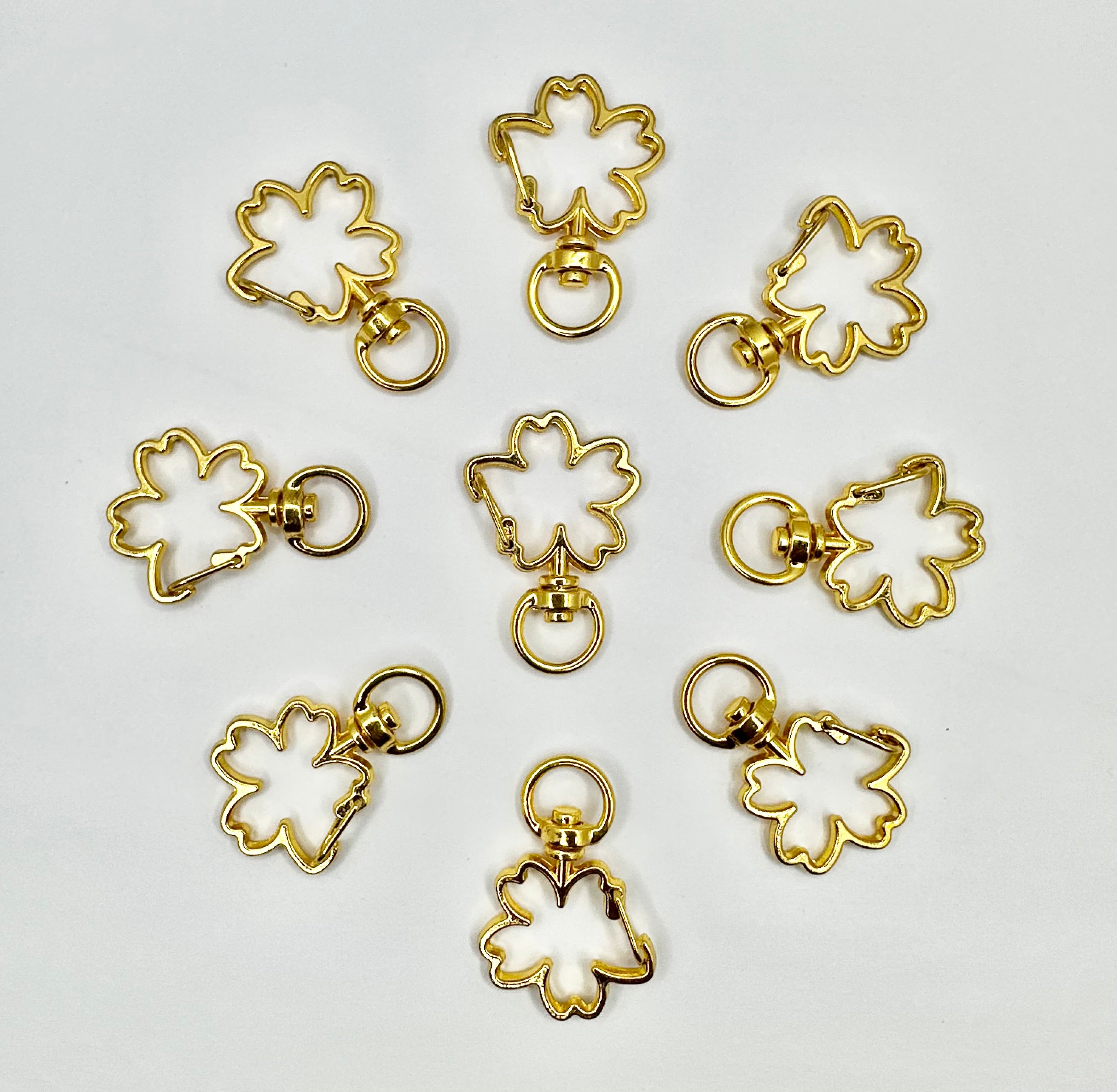 Four Leaf Clover Metal Keyrings - 20 pcs