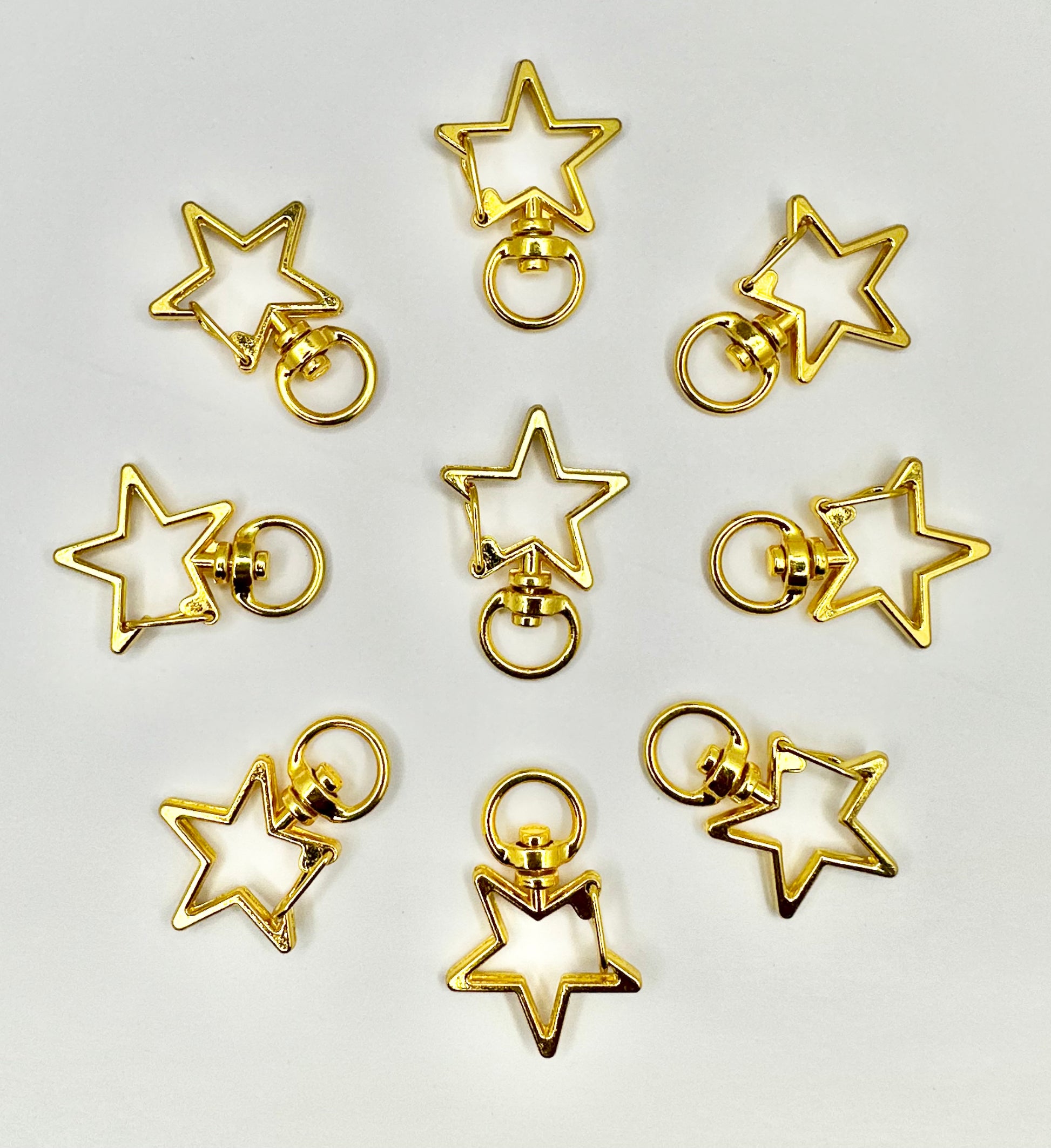 Star Metal Keyrings - 20 pcs