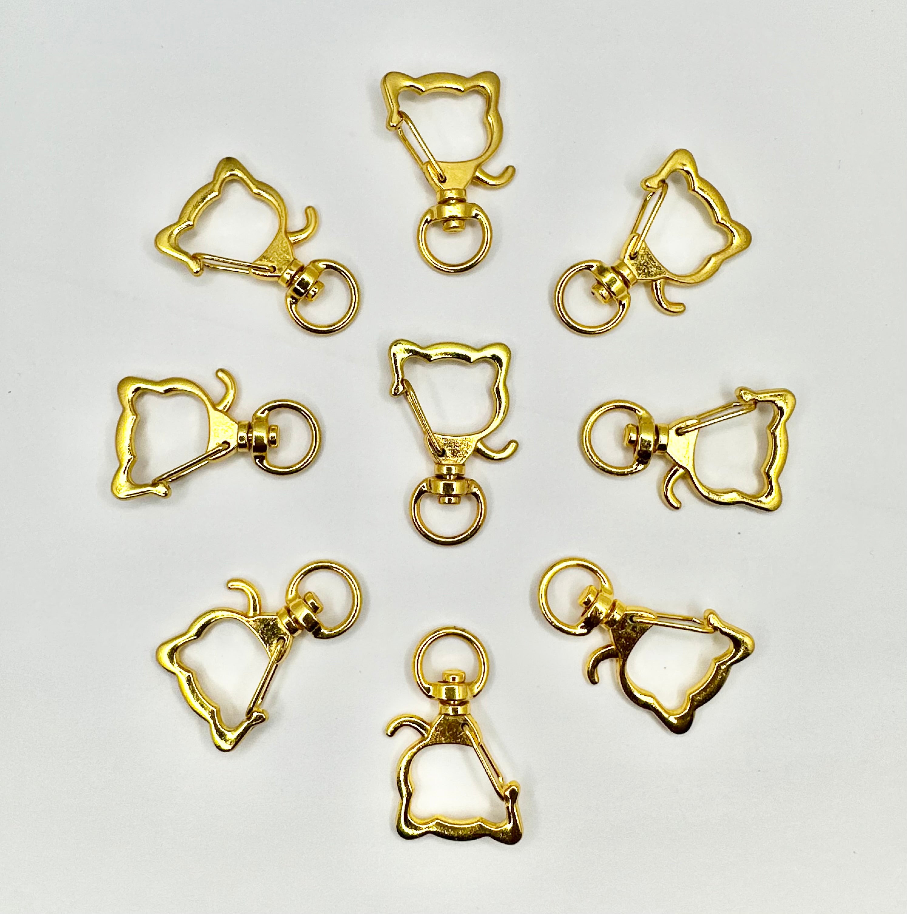 Cat Metal Keyrings - 20 pcs