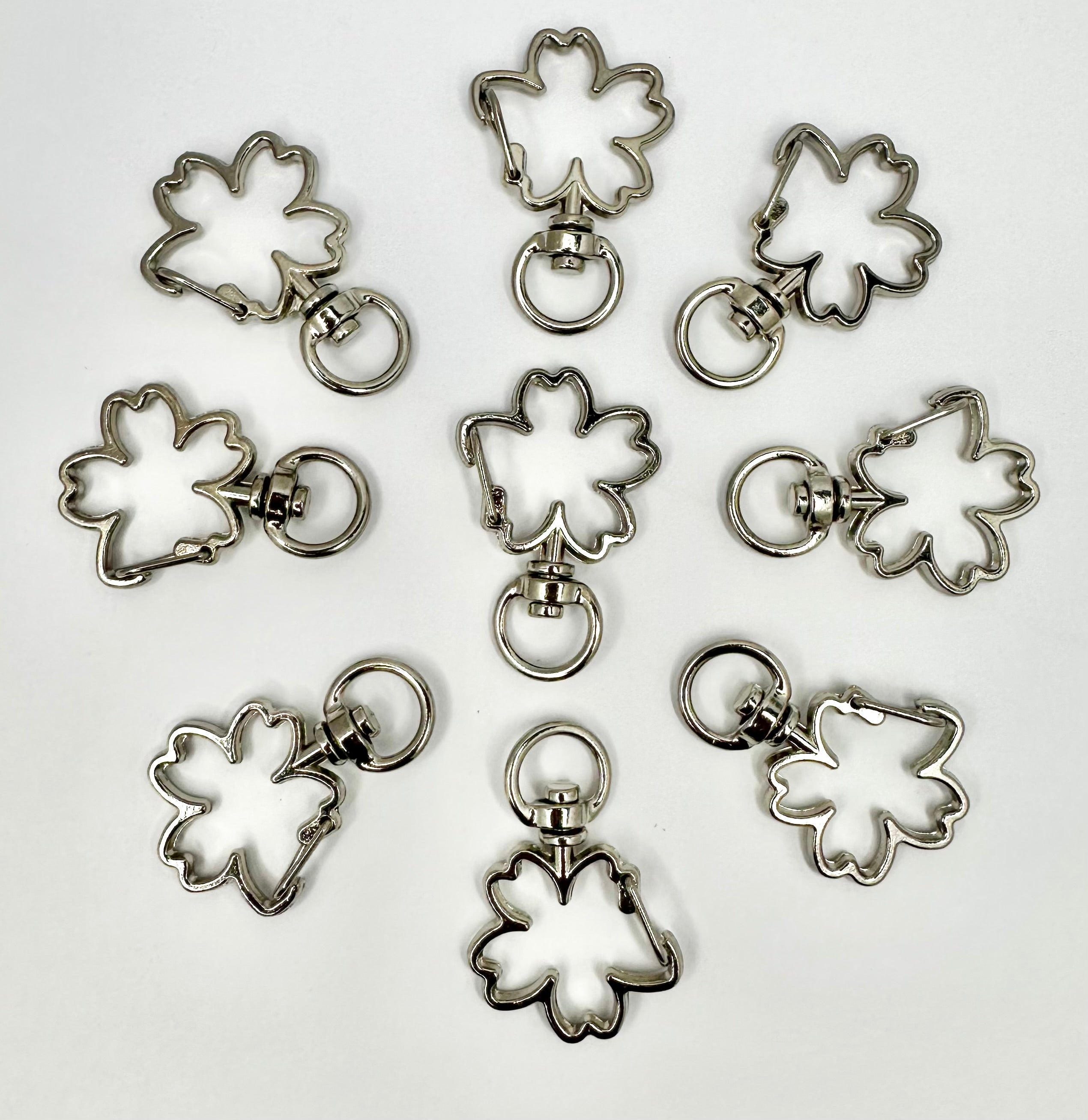 Four Leaf Clover Metal Keyrings - 20 pcs