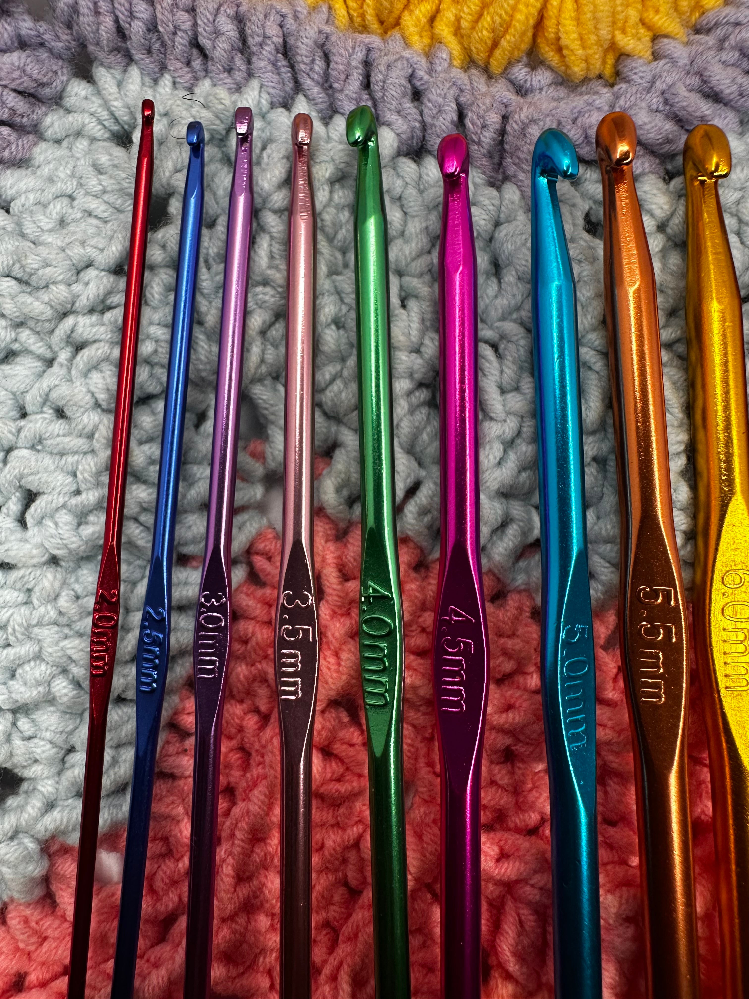 Aluminum 2mm-10mm Crochet Hook Set