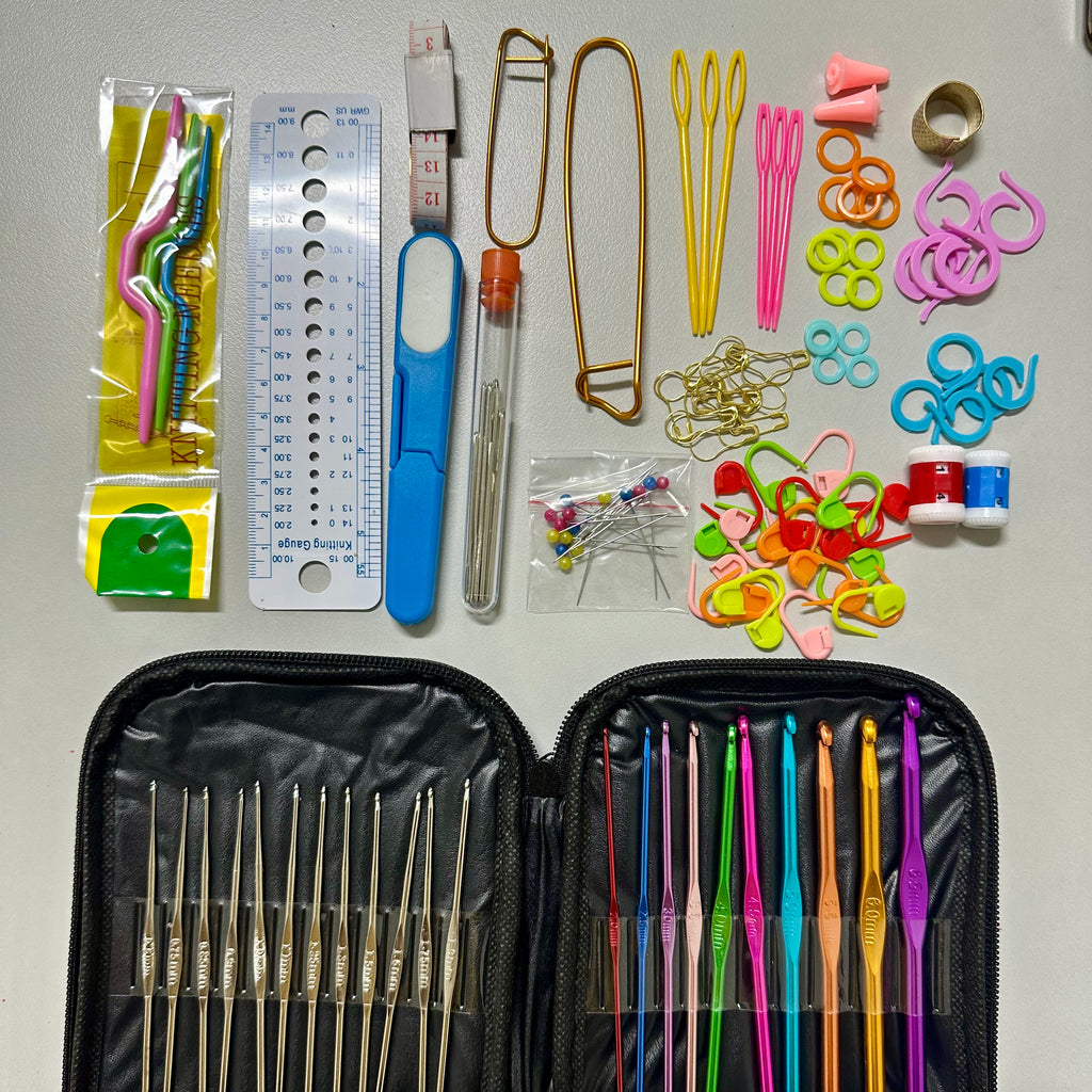 KOPHIRE 100 PCS CROCHET ESSENTIALS TOOL KIT